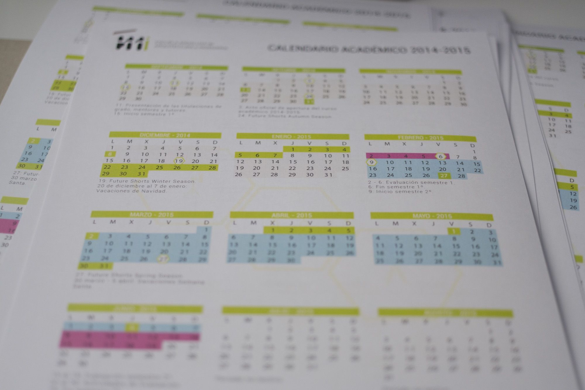 Calendario Académico EAAI - Curso 2014/15